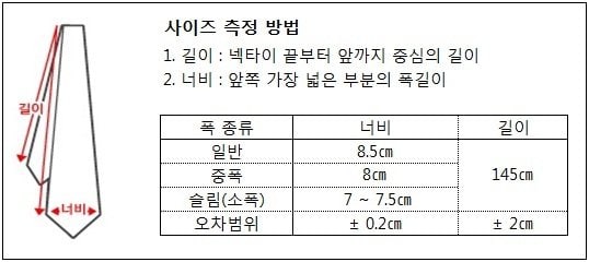 사이즈 조견표