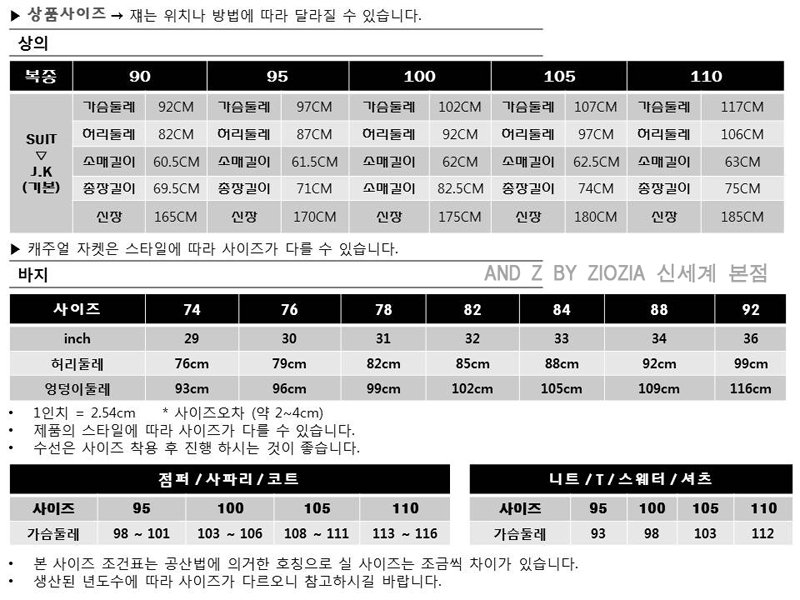 15년사이즈조건표