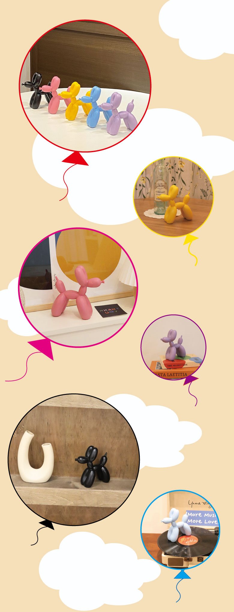 제프쿤스 파스텔 벌룬독 미니 푸들 오브제 풍선강아지 - SSG.COM