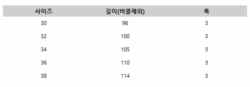 사이즈 조견표