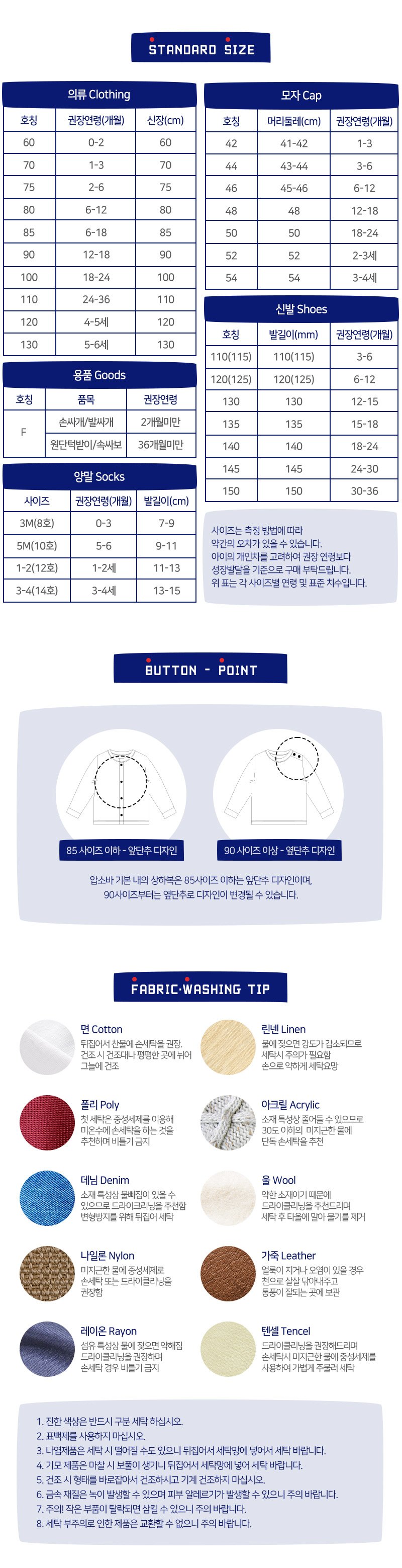 사이즈조견표